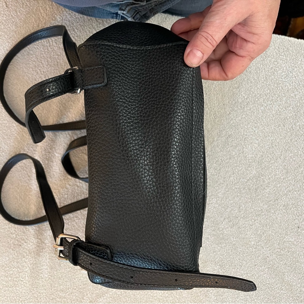 Steve Madden Purse Backpack Drawstring Black Silv… - image 5